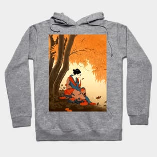 Autumn: Autumn Japanese Woman Hoodie